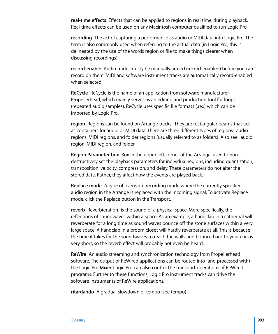 Apple Logic Pro 8 User Manual | Page 993 / 1030