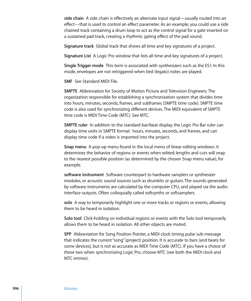 Apple Logic Pro 8 User Manual | Page 996 / 1030