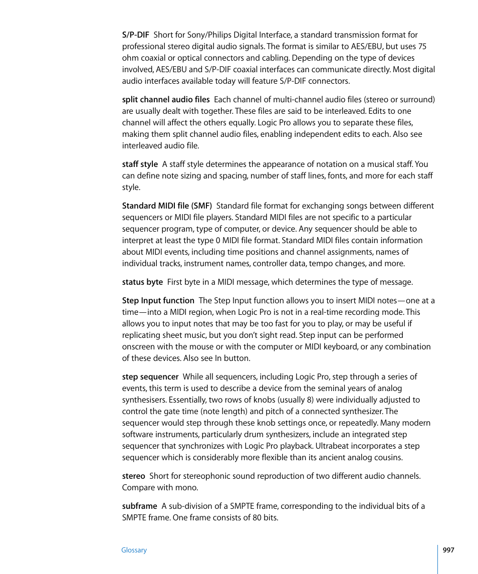 Apple Logic Pro 8 User Manual | Page 997 / 1030