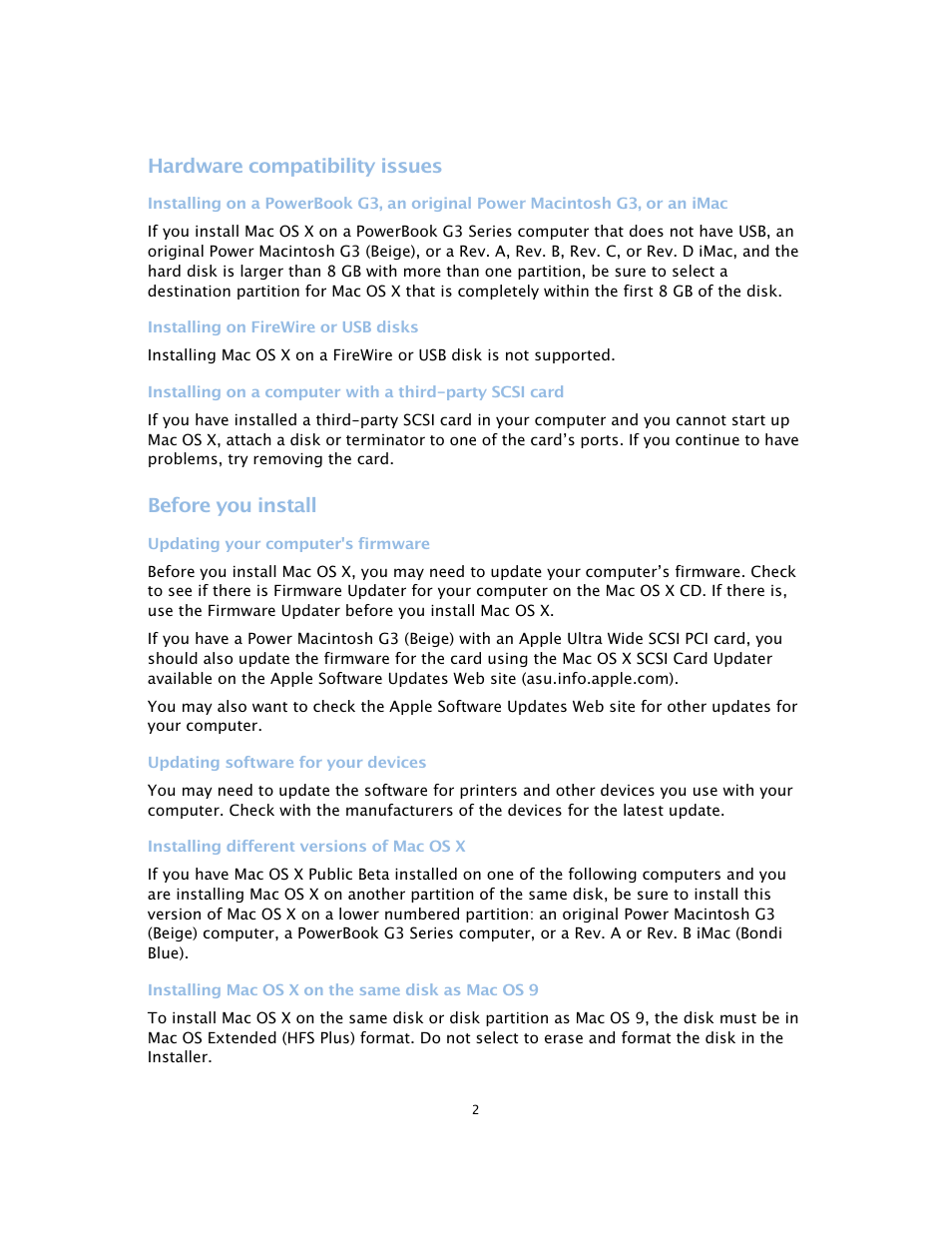 Apple Mac OS X (v10.0 - v10.1) User Manual | Page 2 / 4