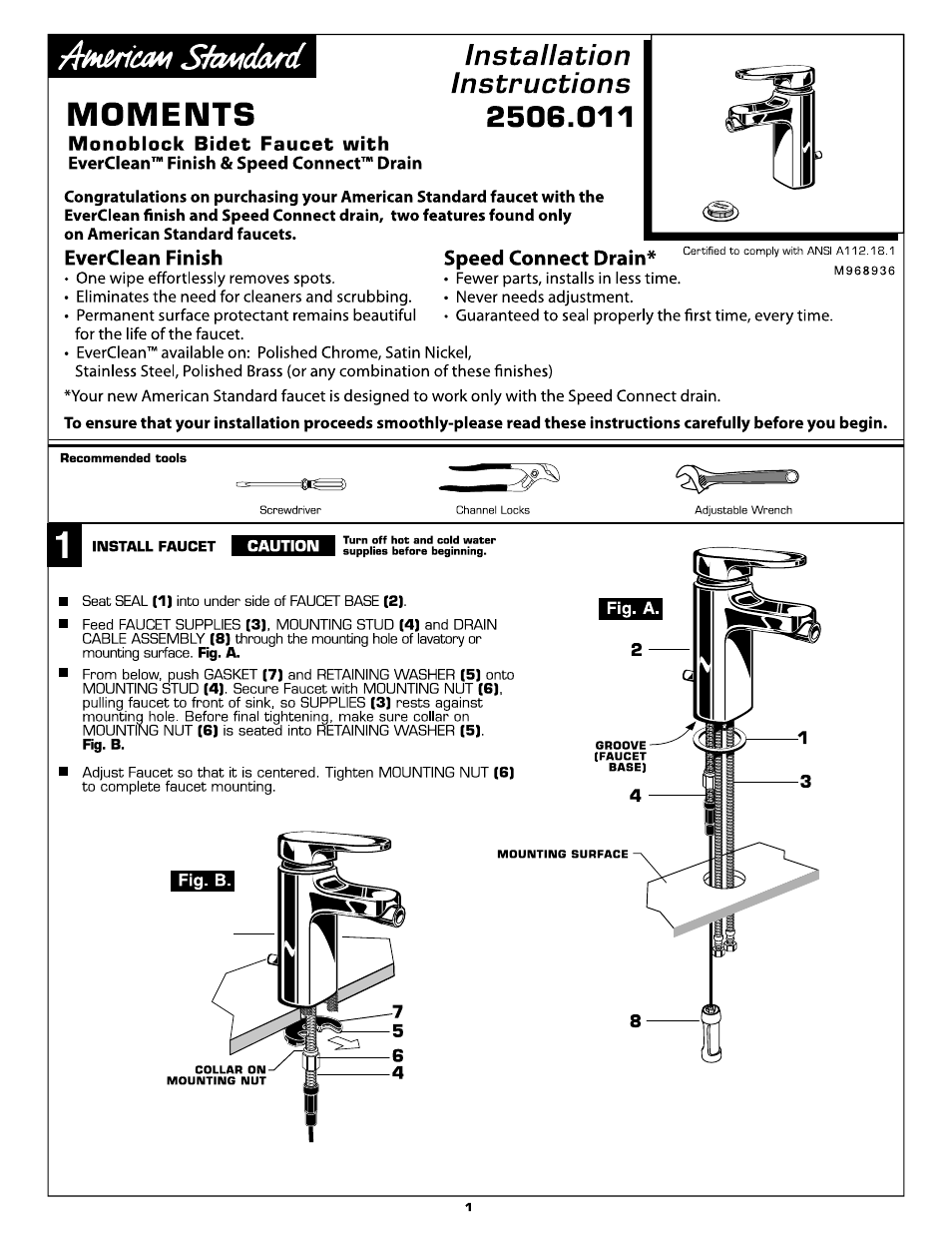 American Standard 2506.011 User Manual | 7 pages
