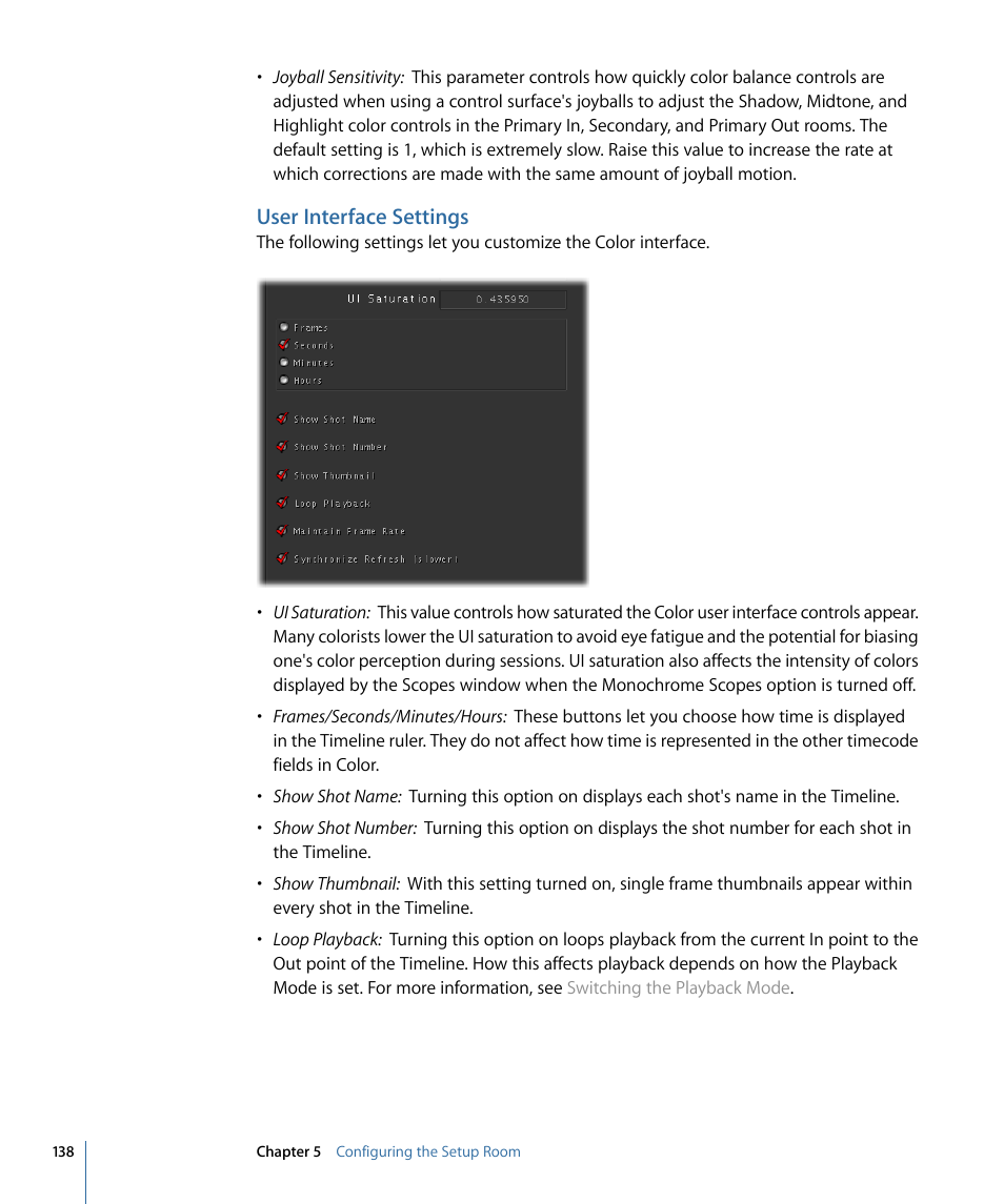 User interface settings | Apple Color 1.5 User Manual | Page 138 / 434