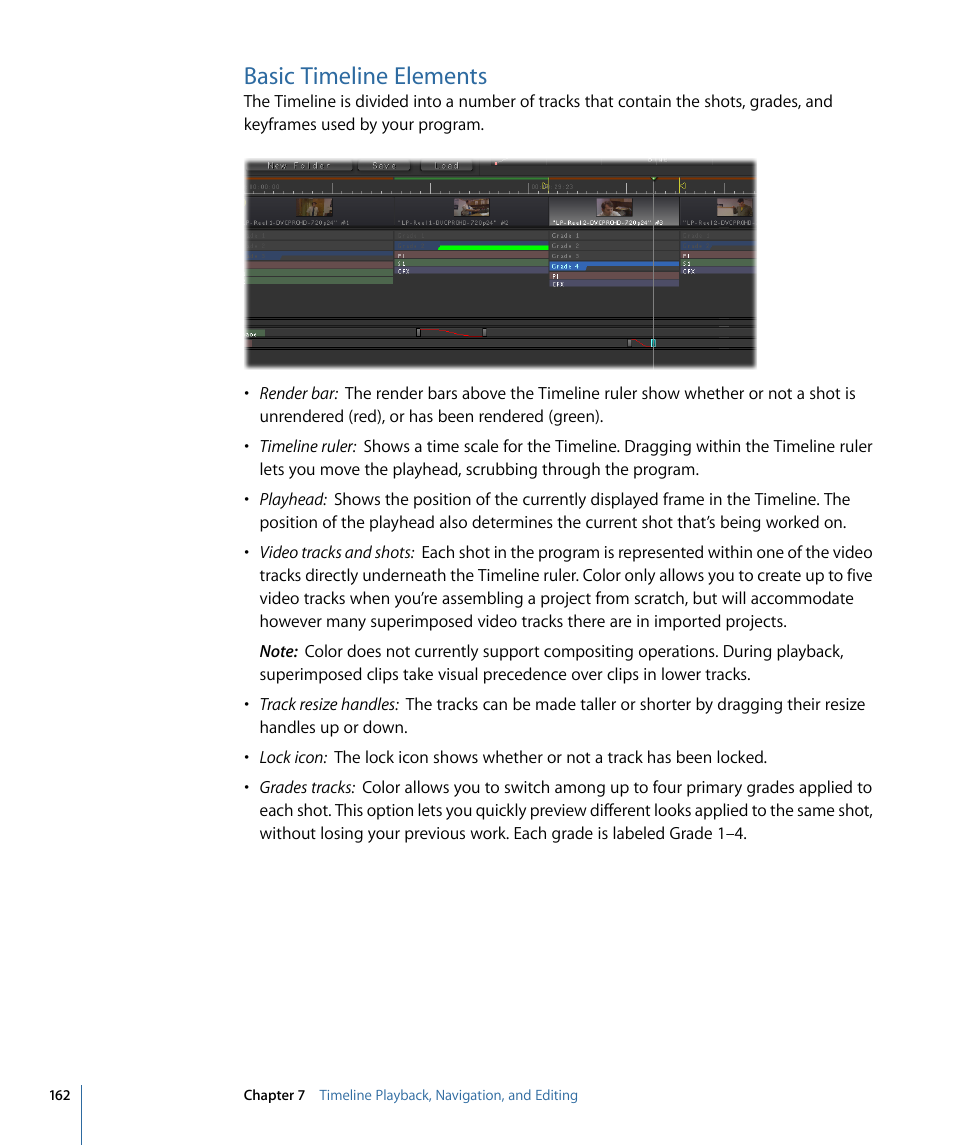 Basic timeline elements | Apple Color 1.5 User Manual | Page 162 / 434