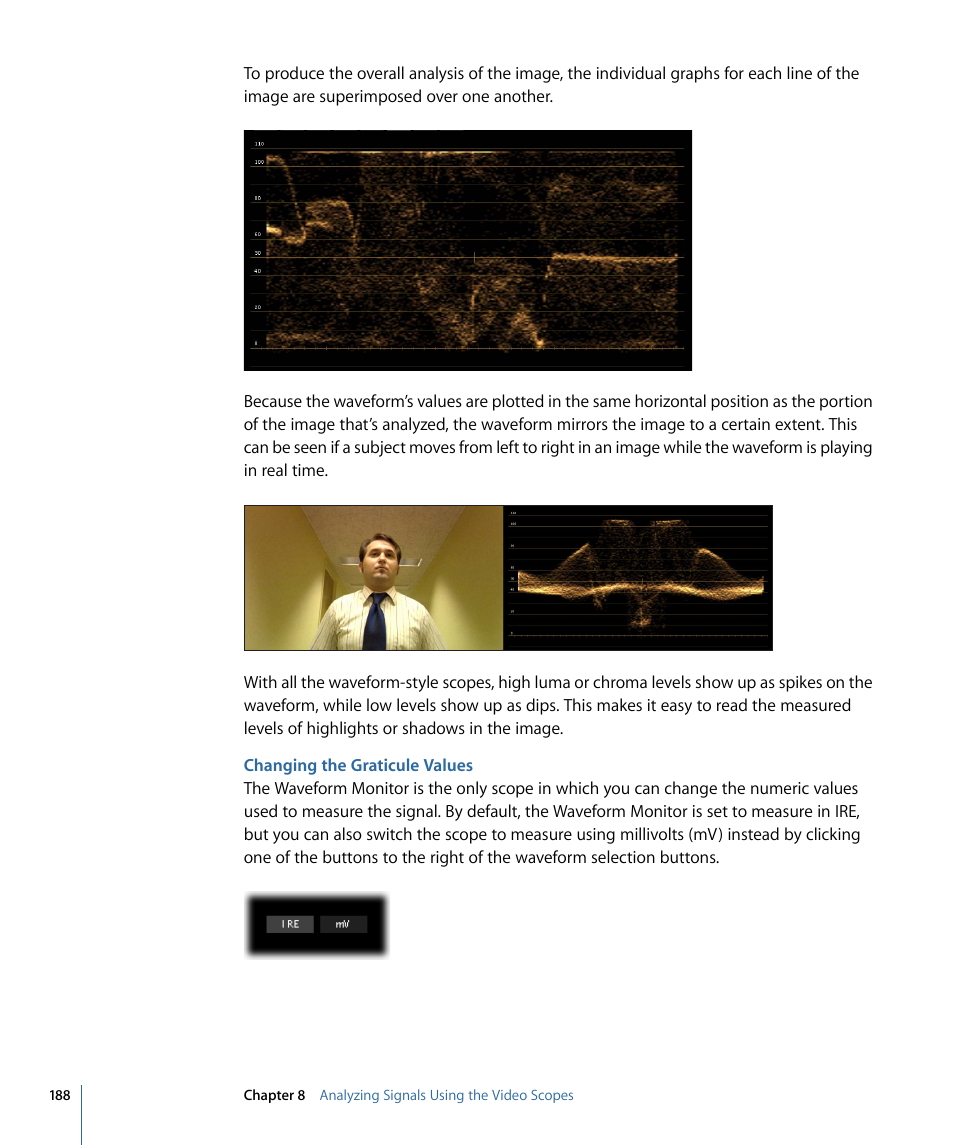 Changing the graticule values | Apple Color 1.5 User Manual | Page 188 / 434