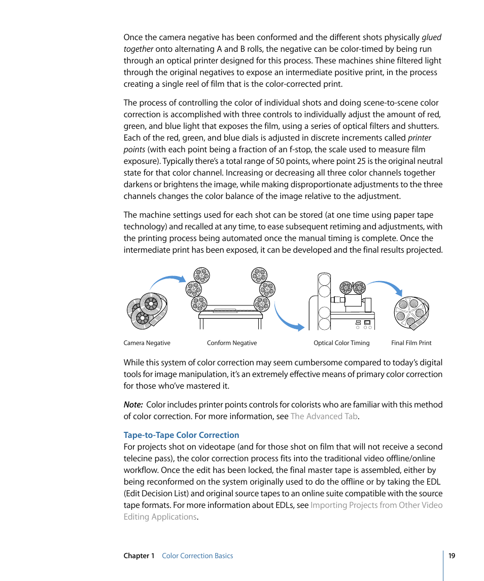 Tape-to-tape color correction | Apple Color 1.5 User Manual | Page 19 / 434
