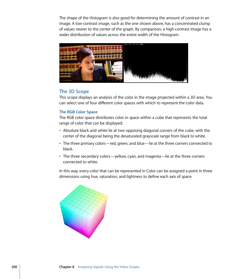 The 3d scope, The rgb color space | Apple Color 1.5 User Manual | Page 200 / 434