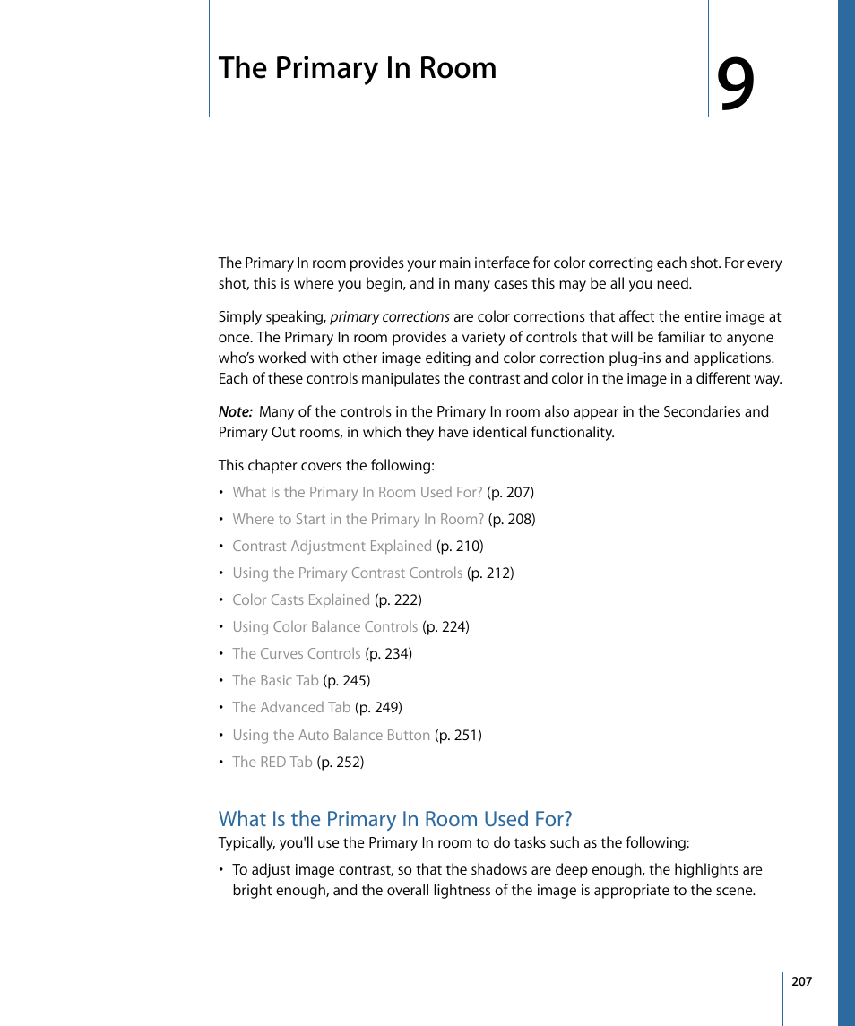 The primary in room, What is the primary in room used for | Apple Color 1.5 User Manual | Page 207 / 434