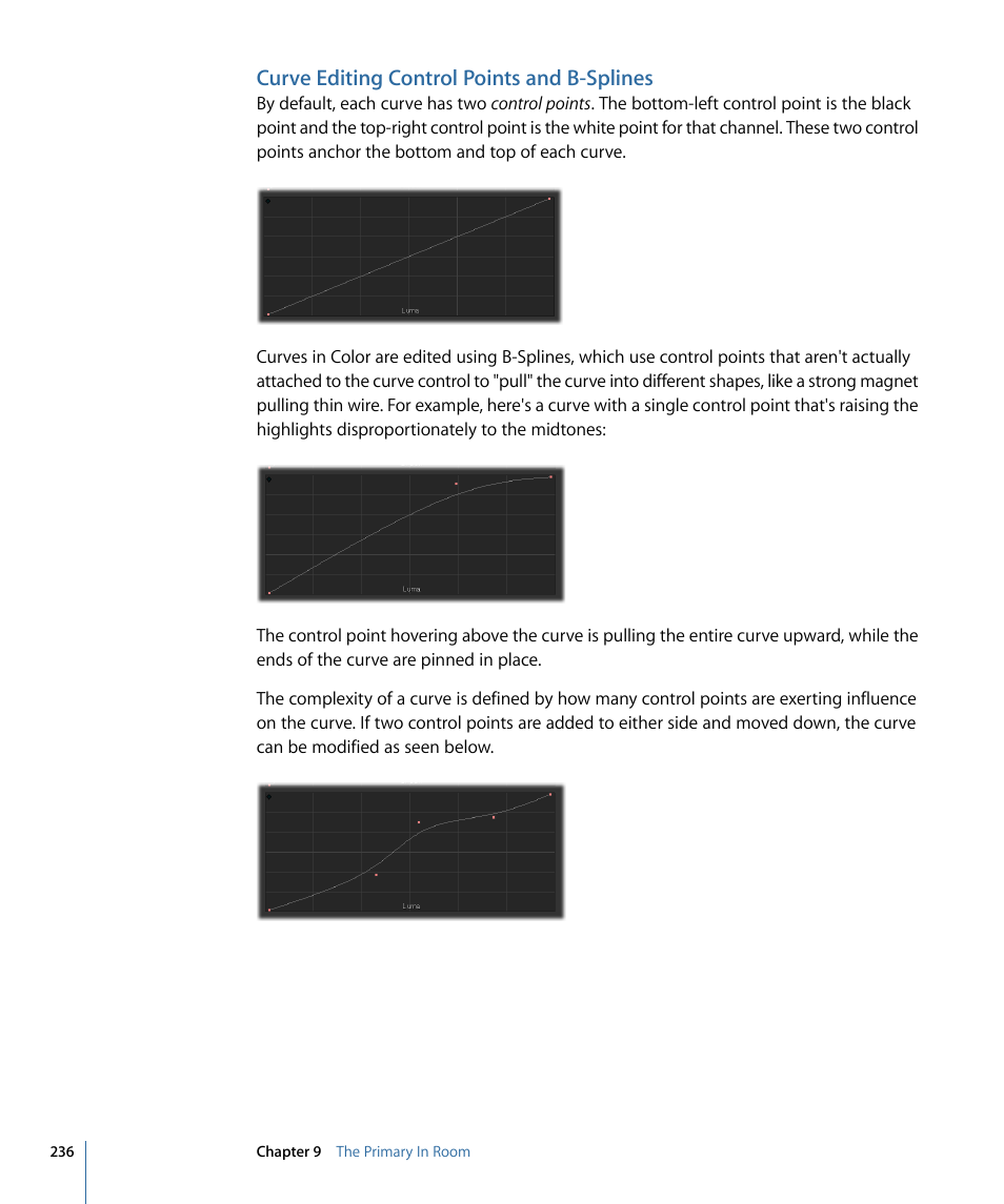 Curve editing control points and b-splines | Apple Color 1.5 User Manual | Page 236 / 434