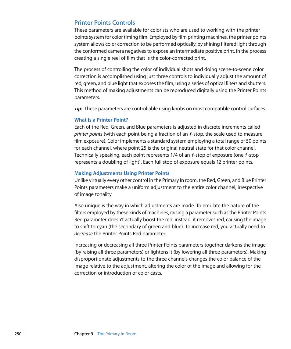 Printer points controls, What is a printer point, Making adjustments using printer points | Apple Color 1.5 User Manual | Page 250 / 434