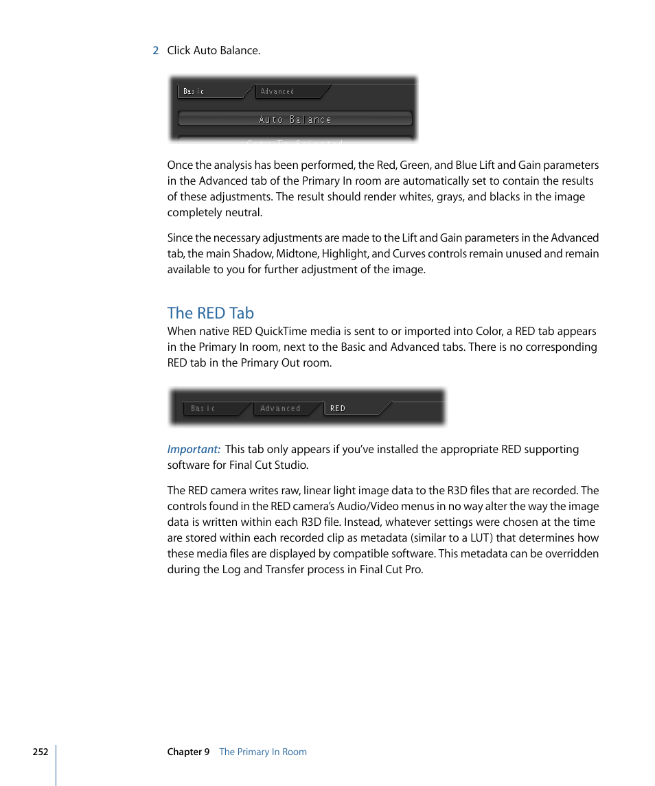 The red tab | Apple Color 1.5 User Manual | Page 252 / 434