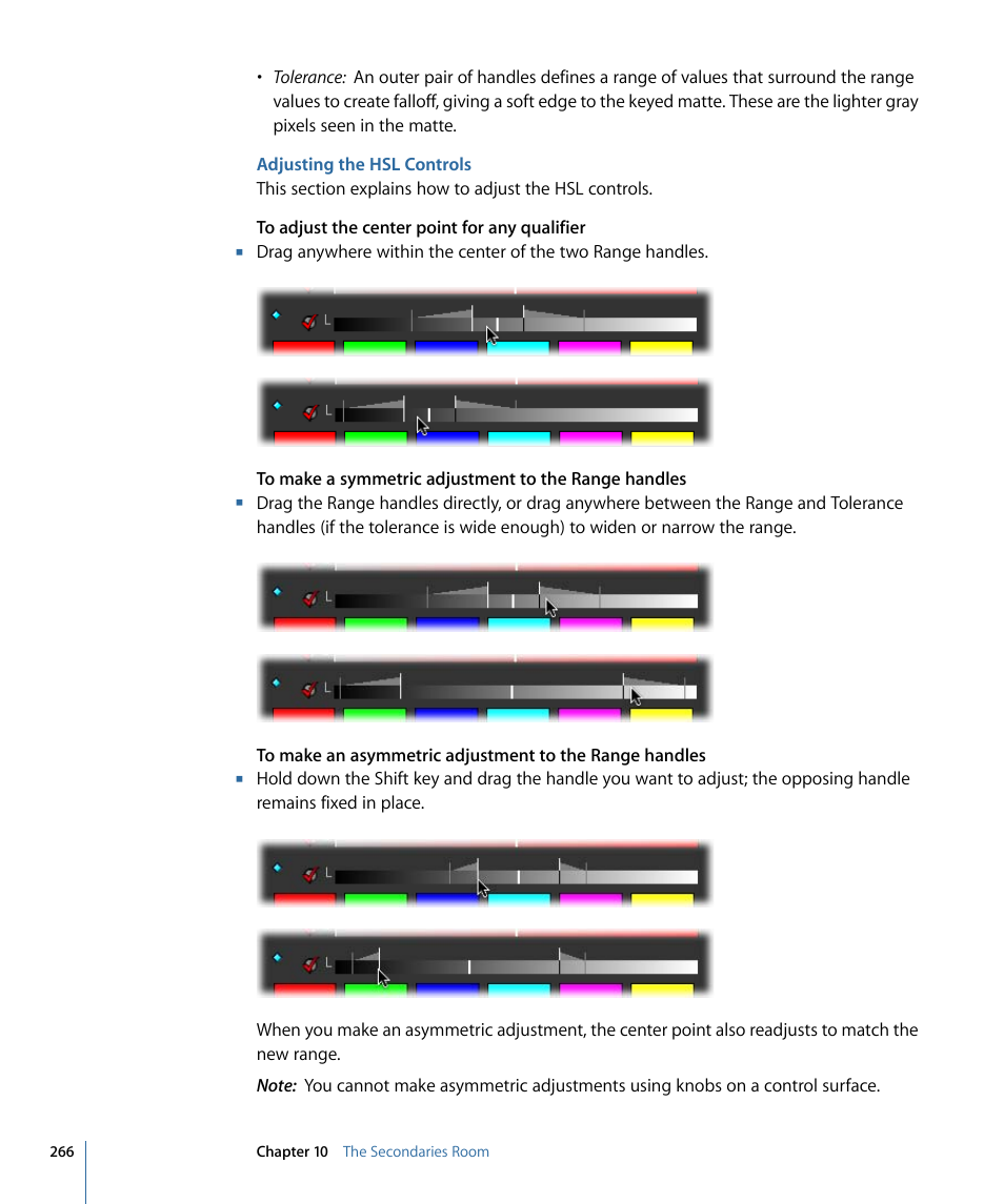 Adjusting the hsl controls | Apple Color 1.5 User Manual | Page 266 / 434
