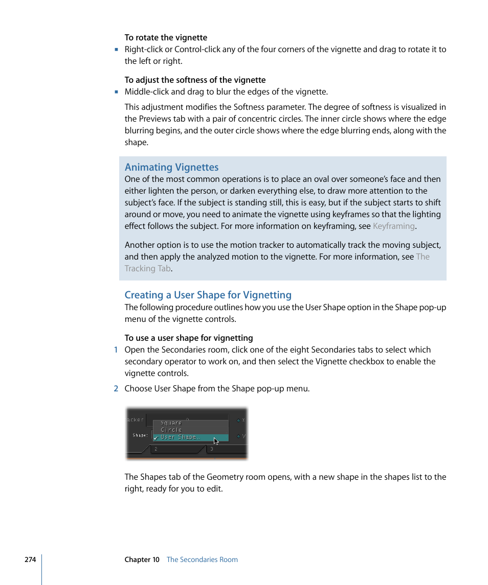 Creating a user shape for vignetting | Apple Color 1.5 User Manual | Page 274 / 434