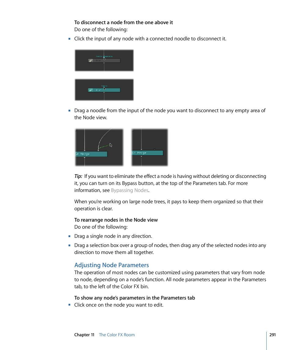 Adjusting node parameters | Apple Color 1.5 User Manual | Page 291 / 434