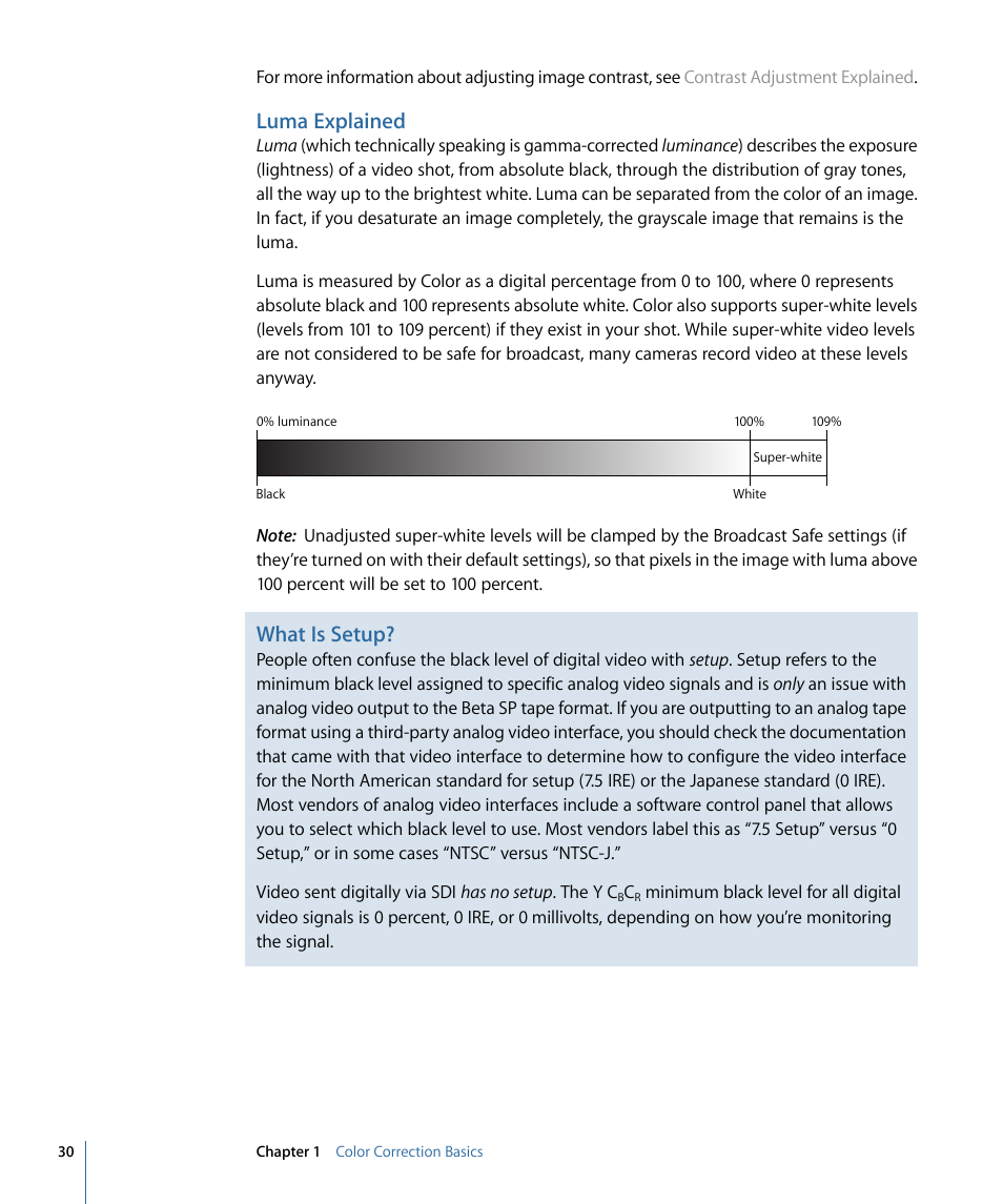 Luma explained, What is setup | Apple Color 1.5 User Manual | Page 30 / 434