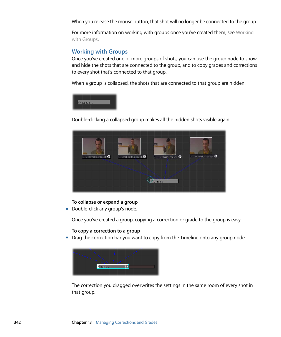 Working with groups | Apple Color 1.5 User Manual | Page 342 / 434