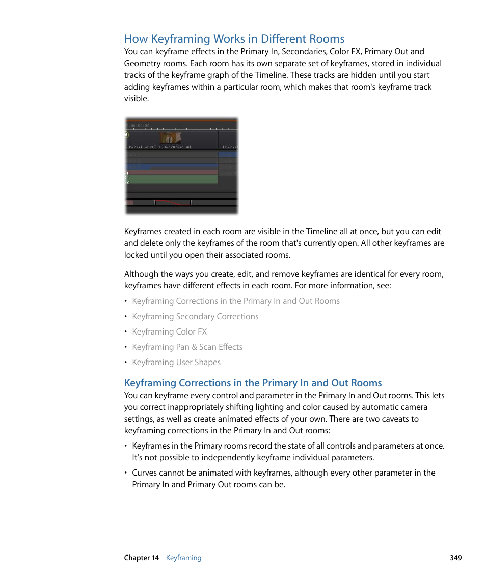 How keyframing works in different rooms | Apple Color 1.5 User Manual | Page 349 / 434