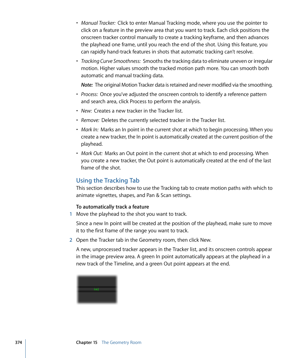 Using the tracking tab, Using the tracking | Apple Color 1.5 User Manual | Page 374 / 434