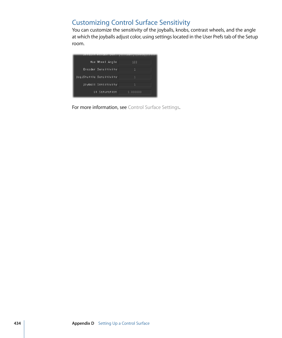 Customizing control surface sensitivity | Apple Color 1.5 User Manual | Page 434 / 434