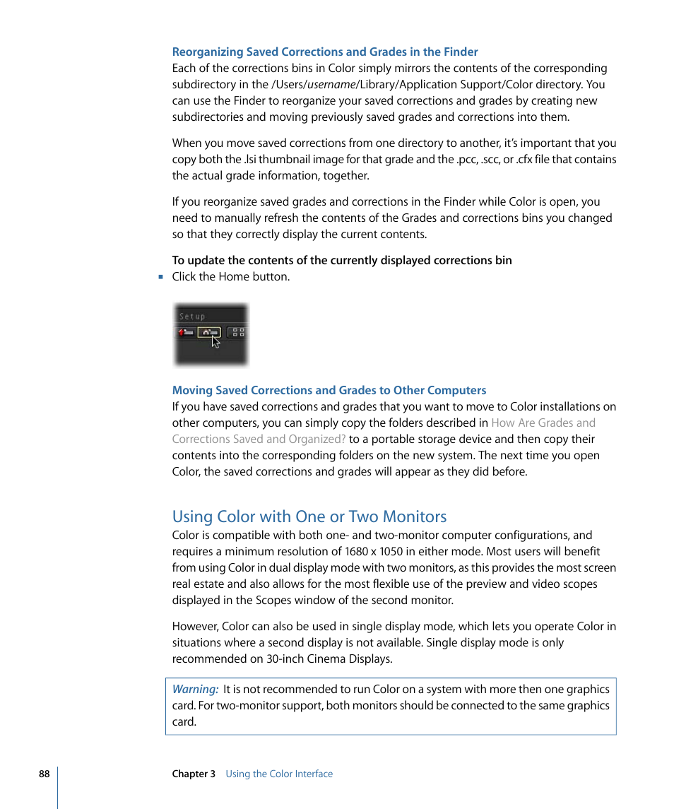 Using color with one or two monitors | Apple Color 1.5 User Manual | Page 88 / 434