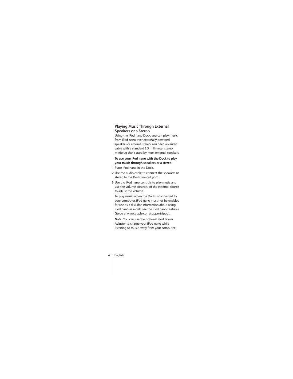 Apple iPod nano (2nd generation) Dock User Manual | Page 4 / 20