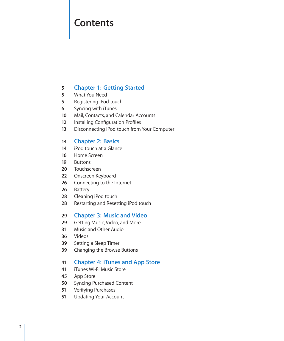 Apple iPod touch iOS 2.1 User Manual | Page 2 / 122