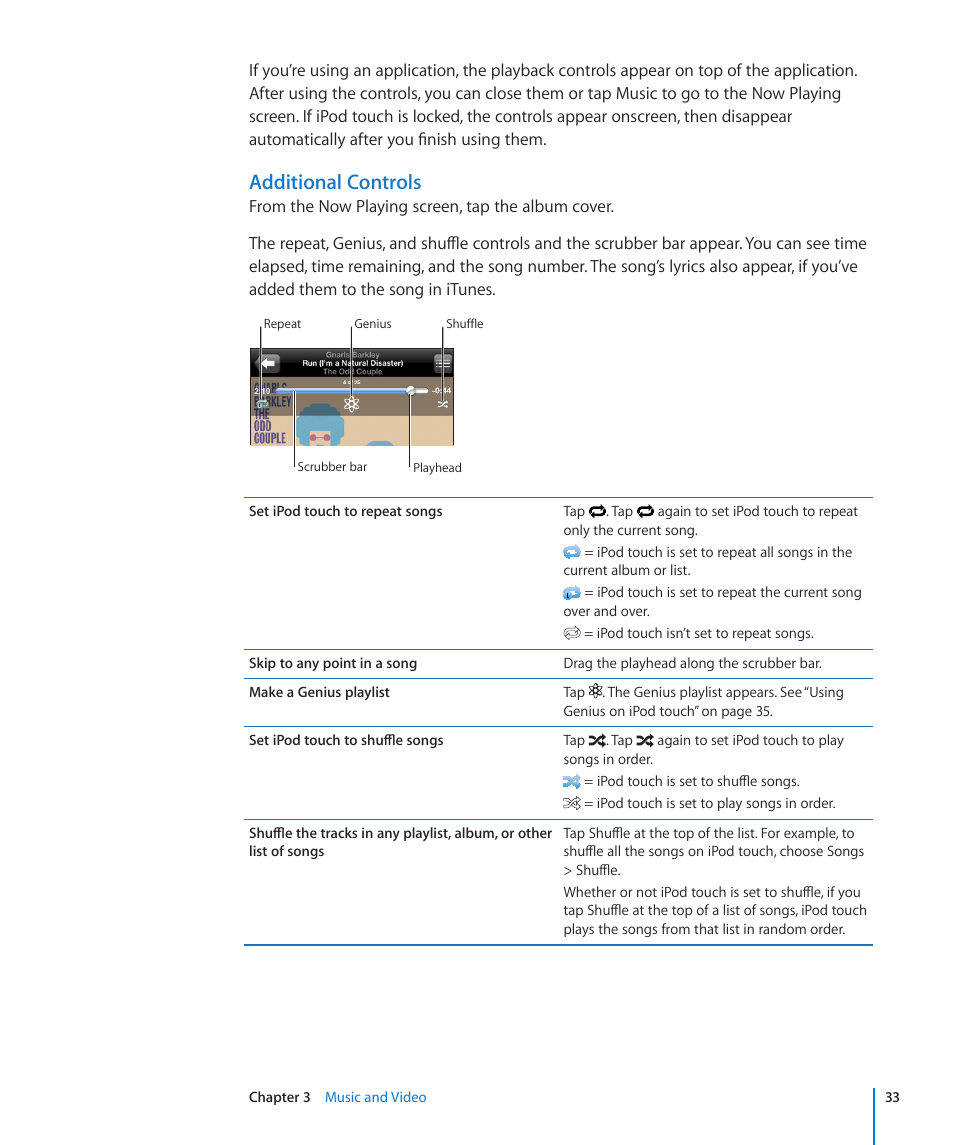 Additional controls | Apple iPod touch iOS 2.1 User Manual | Page 33 / 122