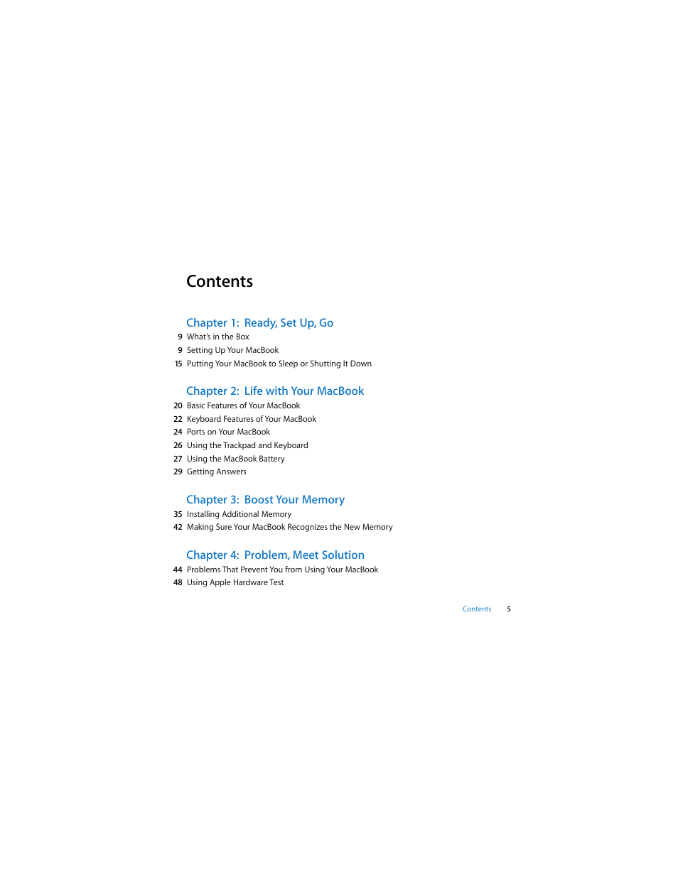 Apple MacBook (13-inch, Late 2007) User Manual | Page 5 / 80