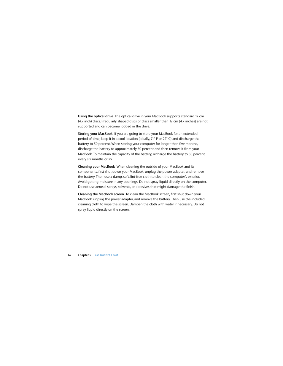 Apple MacBook (13-inch, Late 2007) User Manual | Page 62 / 80