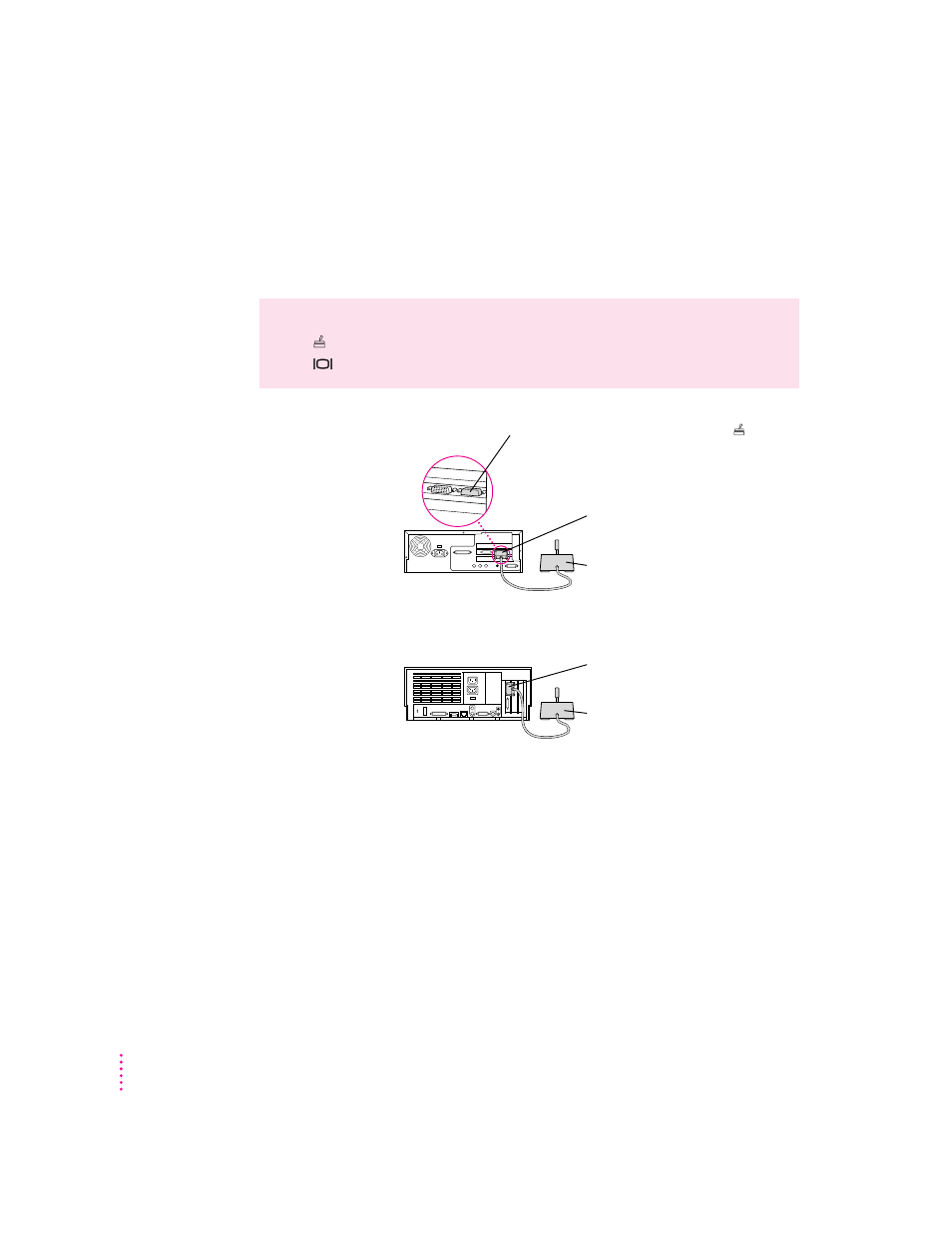 Connecting a pc game controller, Connecting a printer | Apple Power Macintosh 7300 series - PC Compatibility Card User Manual | Page 10 / 187