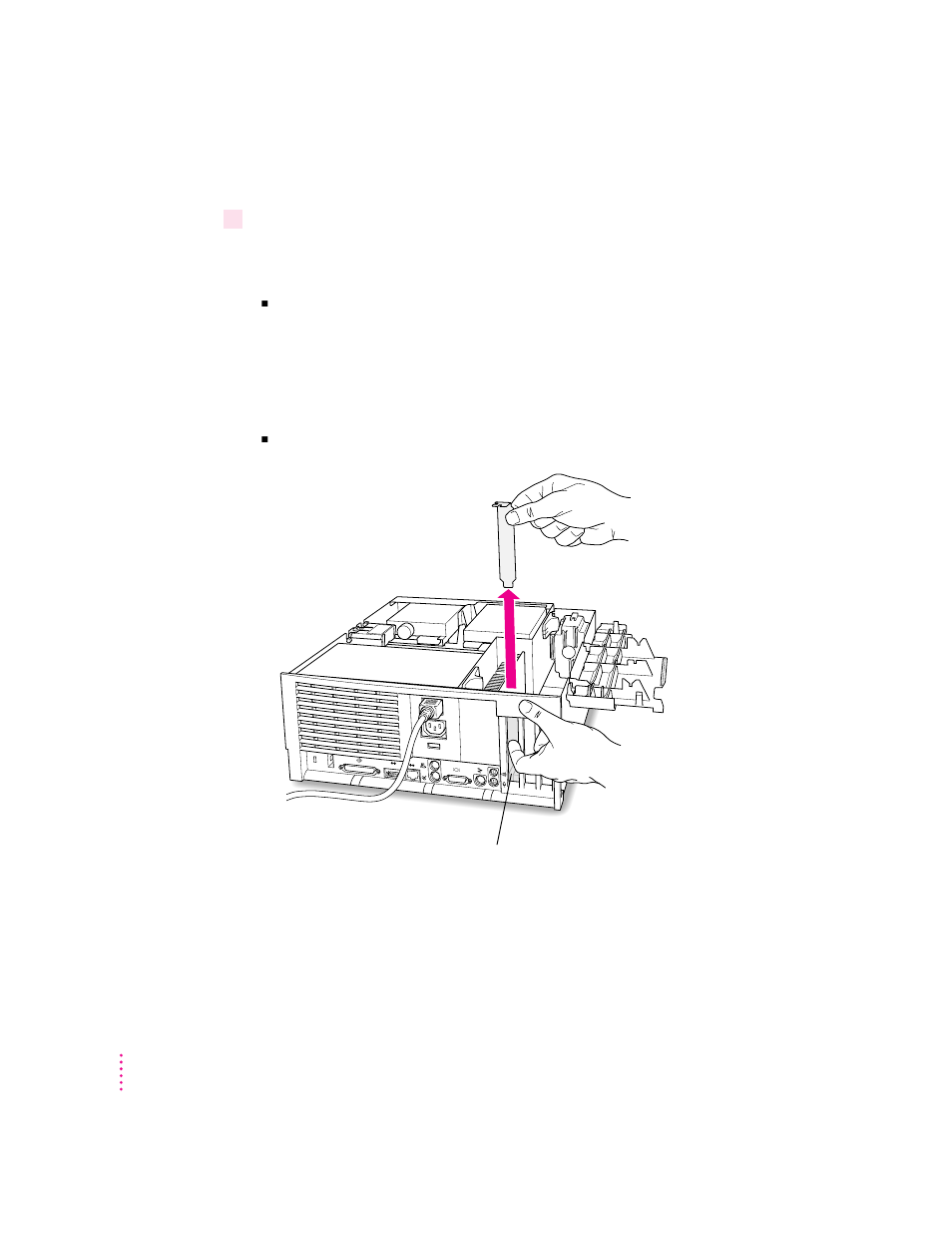 Inserting the pc compatibility card | Apple Power Macintosh 7300 series - PC Compatibility Card User Manual | Page 110 / 187