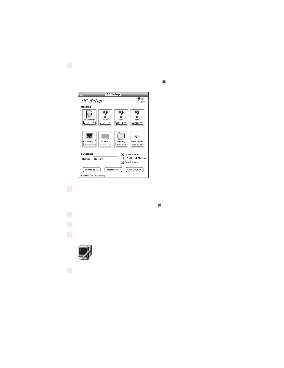 Selecting and configuring monitors in windows 95 | Apple Power Macintosh 7300 series - PC Compatibility Card User Manual | Page 30 / 187