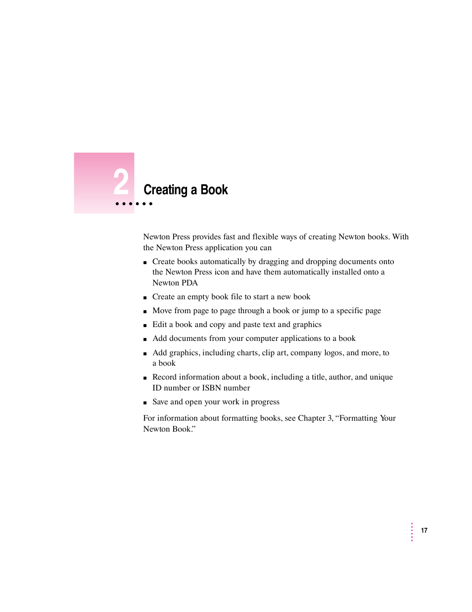 Creating a book | Apple Newton Press (Macintosh) User Manual | Page 17 / 103