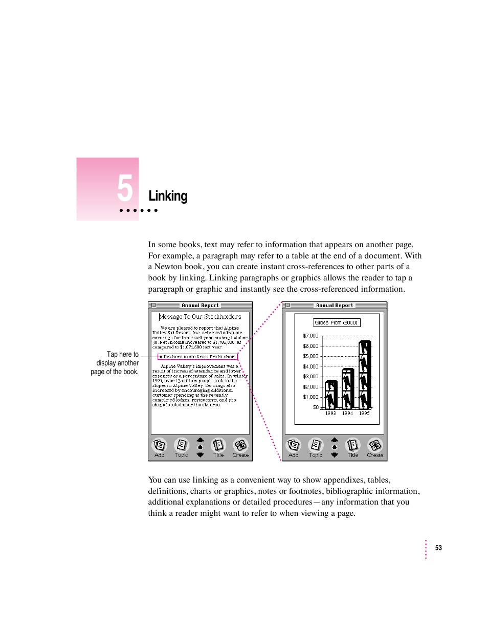 Linking | Apple Newton Press (Macintosh) User Manual | Page 53 / 103