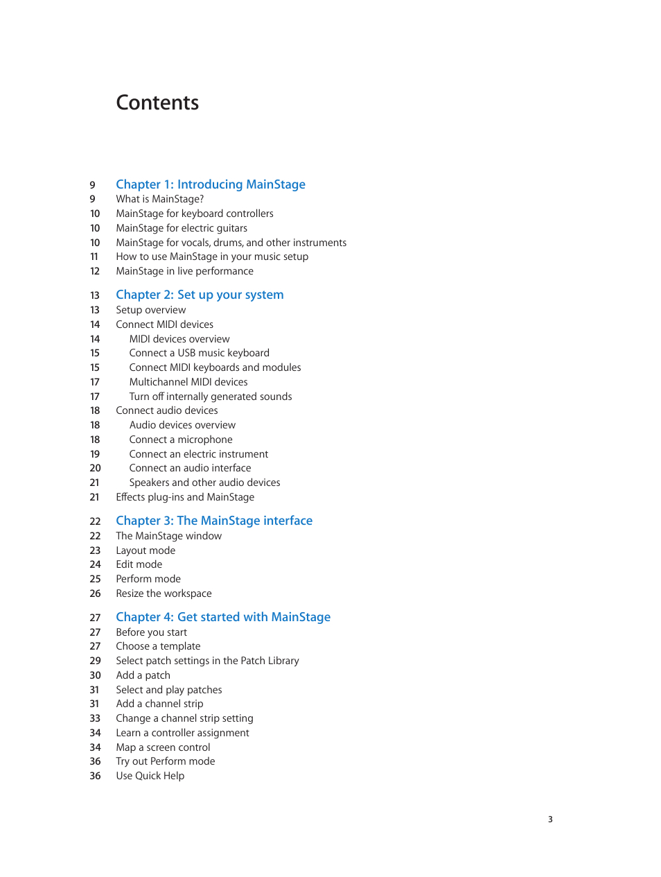 Apple MainStage 3 User Manual | Page 3 / 158