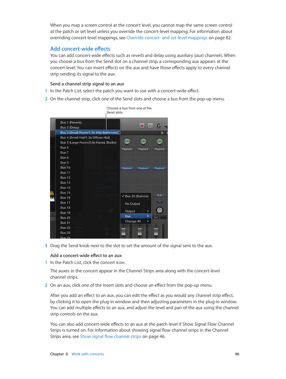 Add concert-wide effects | Apple MainStage 3 User Manual | Page 96 / 158