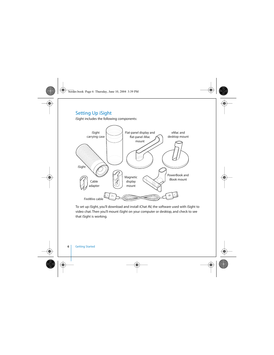 Setting up isight | Apple iSight User Manual | Page 6 / 32