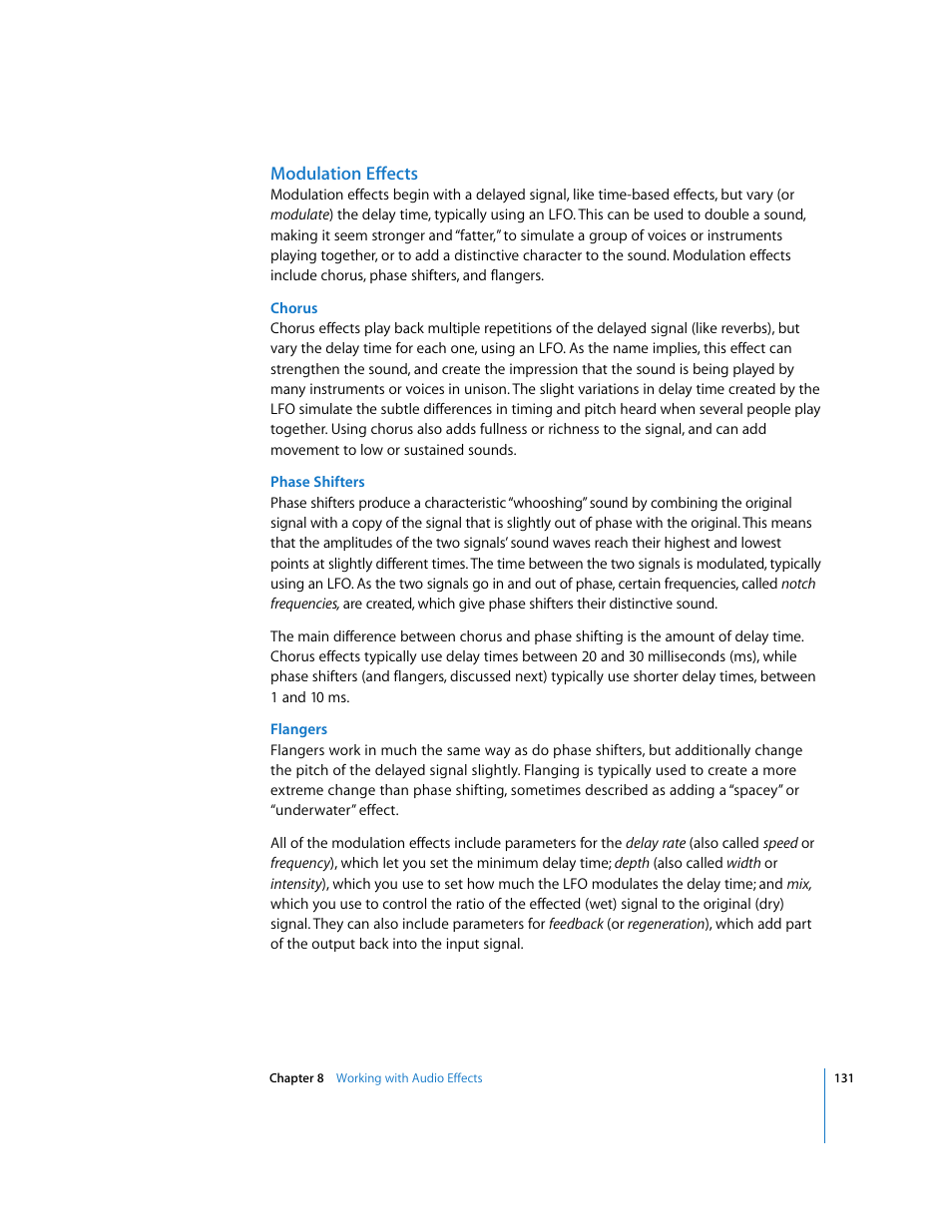 Modulation effects | Apple Soundtrack User Manual | Page 131 / 209