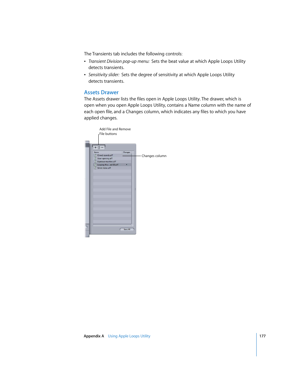 Assets drawer | Apple Soundtrack User Manual | Page 177 / 209