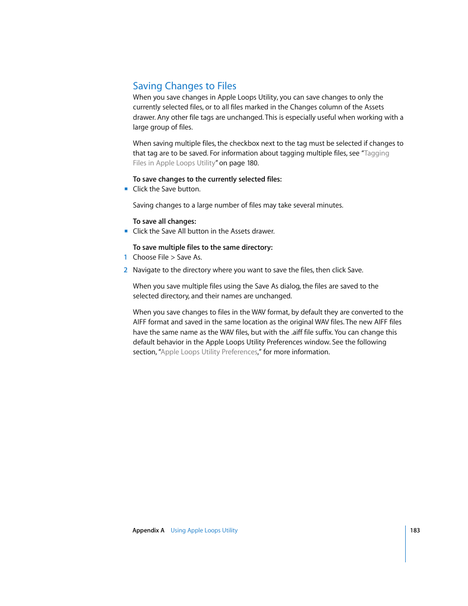 Saving changes to files | Apple Soundtrack User Manual | Page 183 / 209