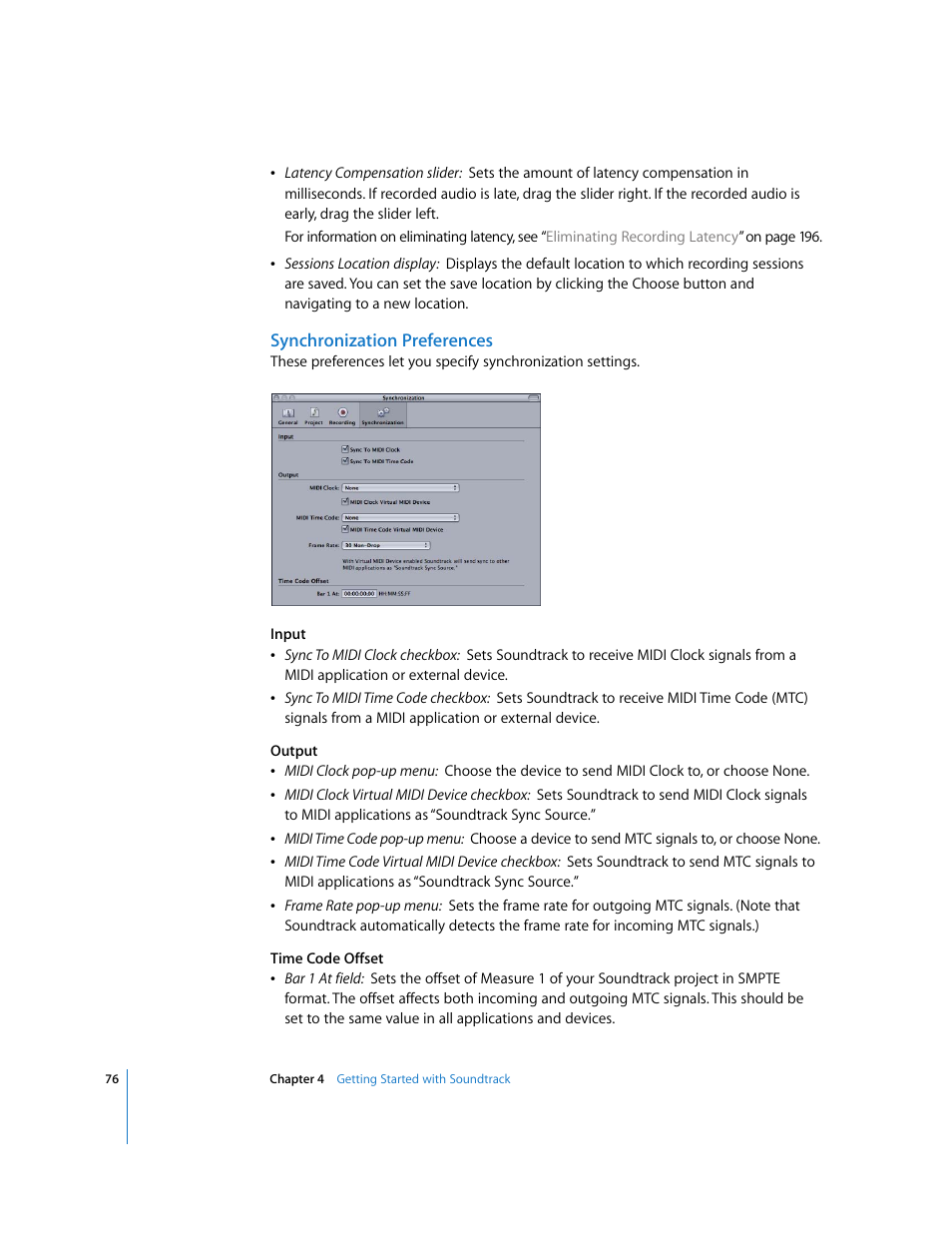 Synchronization preferences | Apple Soundtrack User Manual | Page 76 / 209