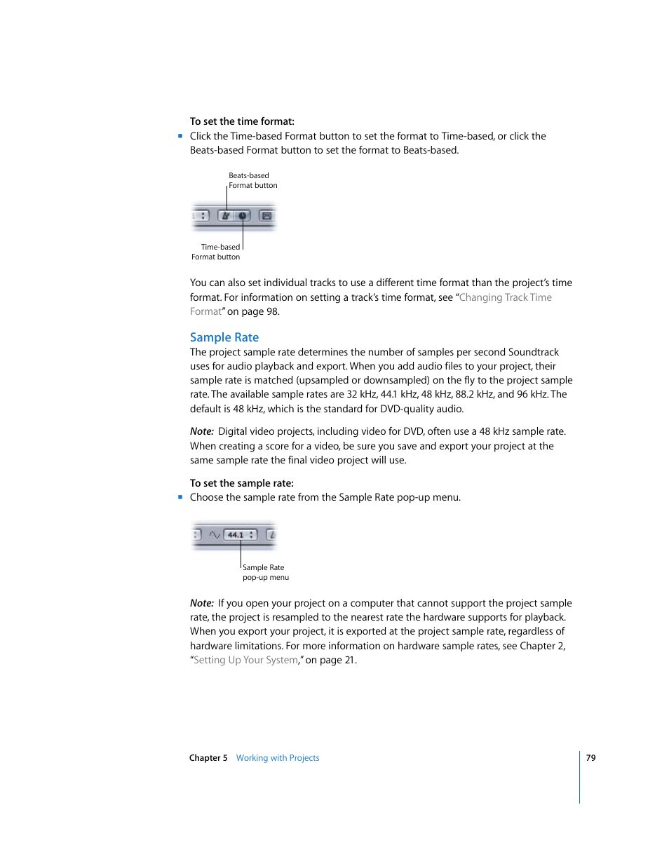 Sample rate | Apple Soundtrack User Manual | Page 79 / 209