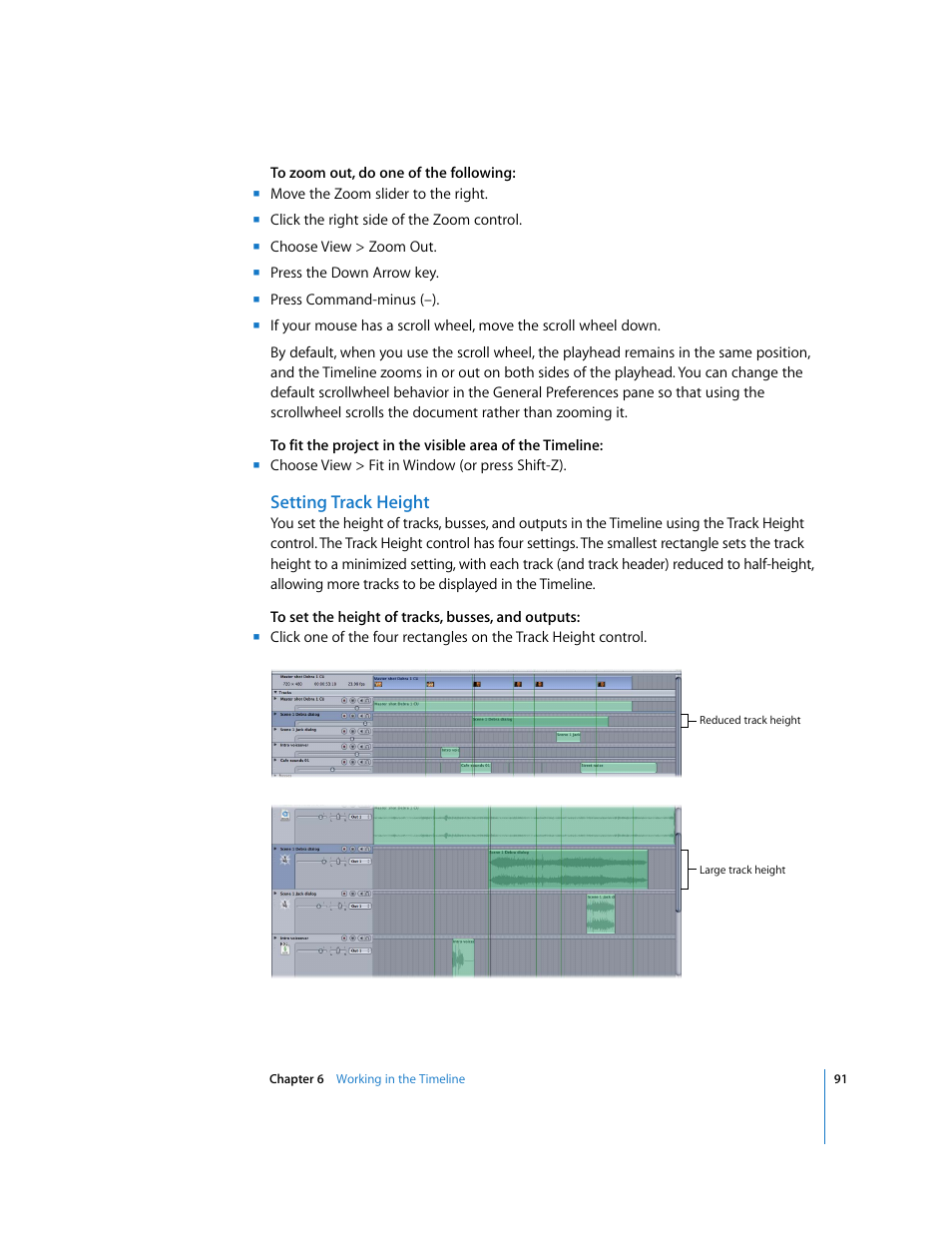 Setting track height | Apple Soundtrack User Manual | Page 91 / 209