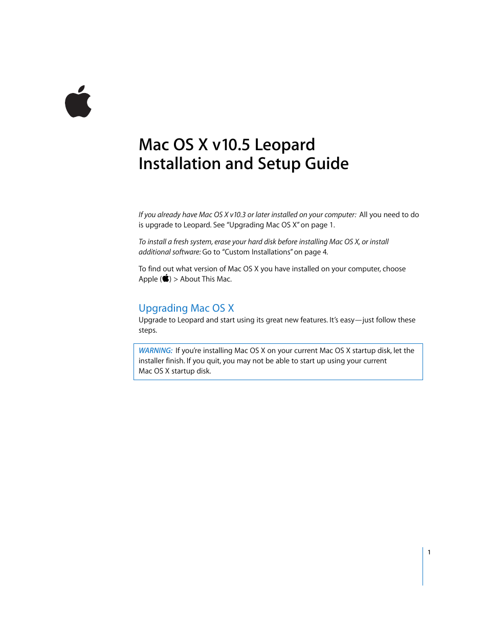 Apple Mac OS X v10.5 Leopard User Manual | 16 pages