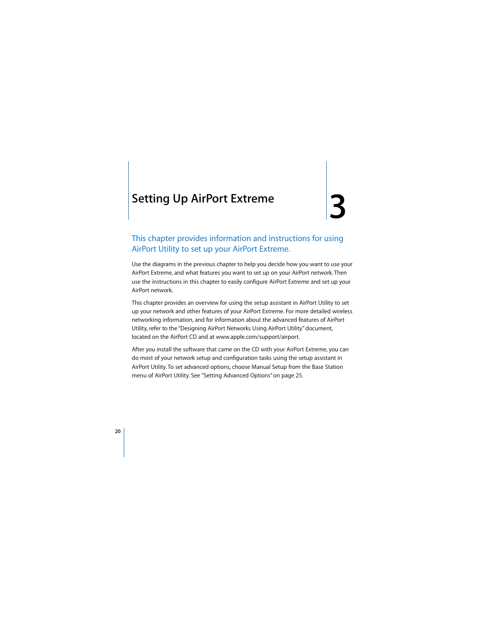 Setting up airport extreme | Apple AirPort Extreme 802.11n (2nd Generation) User Manual | Page 20 / 40