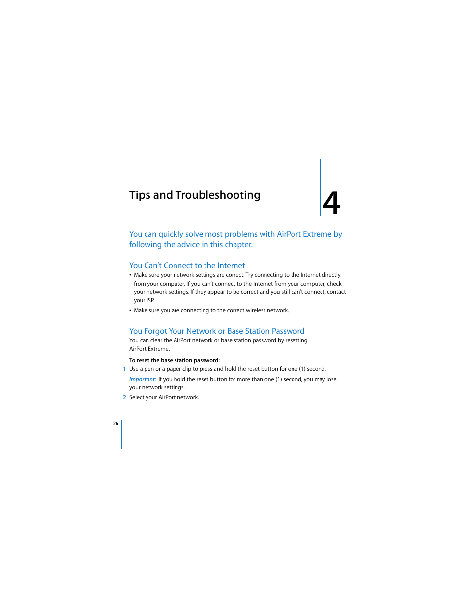 Tips and troubleshooting | Apple AirPort Extreme 802.11n (2nd Generation) User Manual | Page 26 / 40