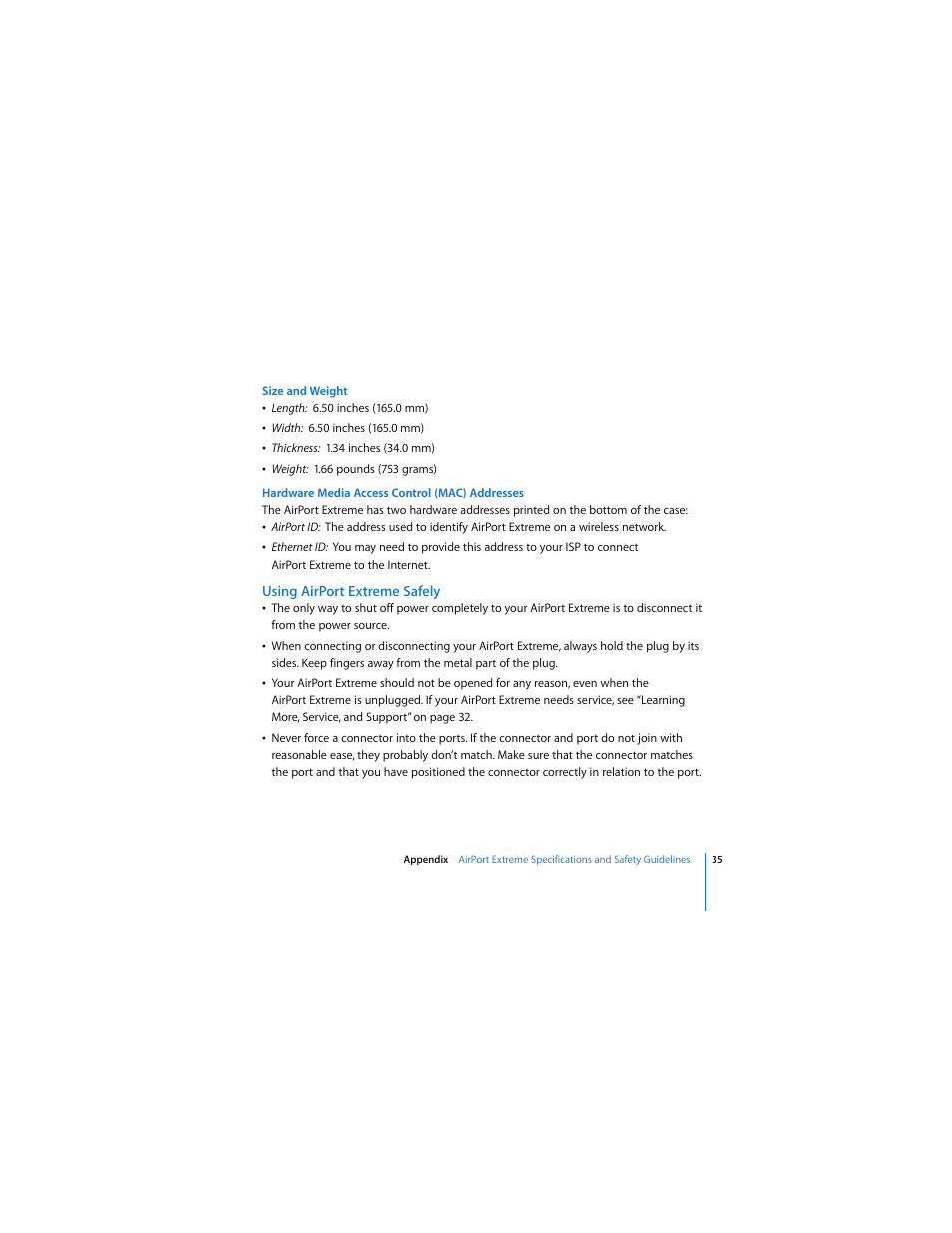 Apple AirPort Extreme 802.11n (2nd Generation) User Manual | Page 35 / 40