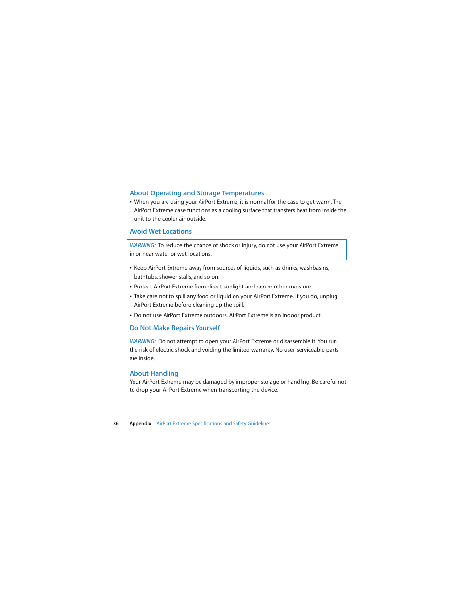 Apple AirPort Extreme 802.11n (2nd Generation) User Manual | Page 36 / 40