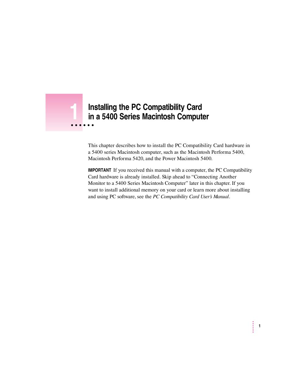 Apple PC Compatibility Card (Installation) User Manual | 85 pages