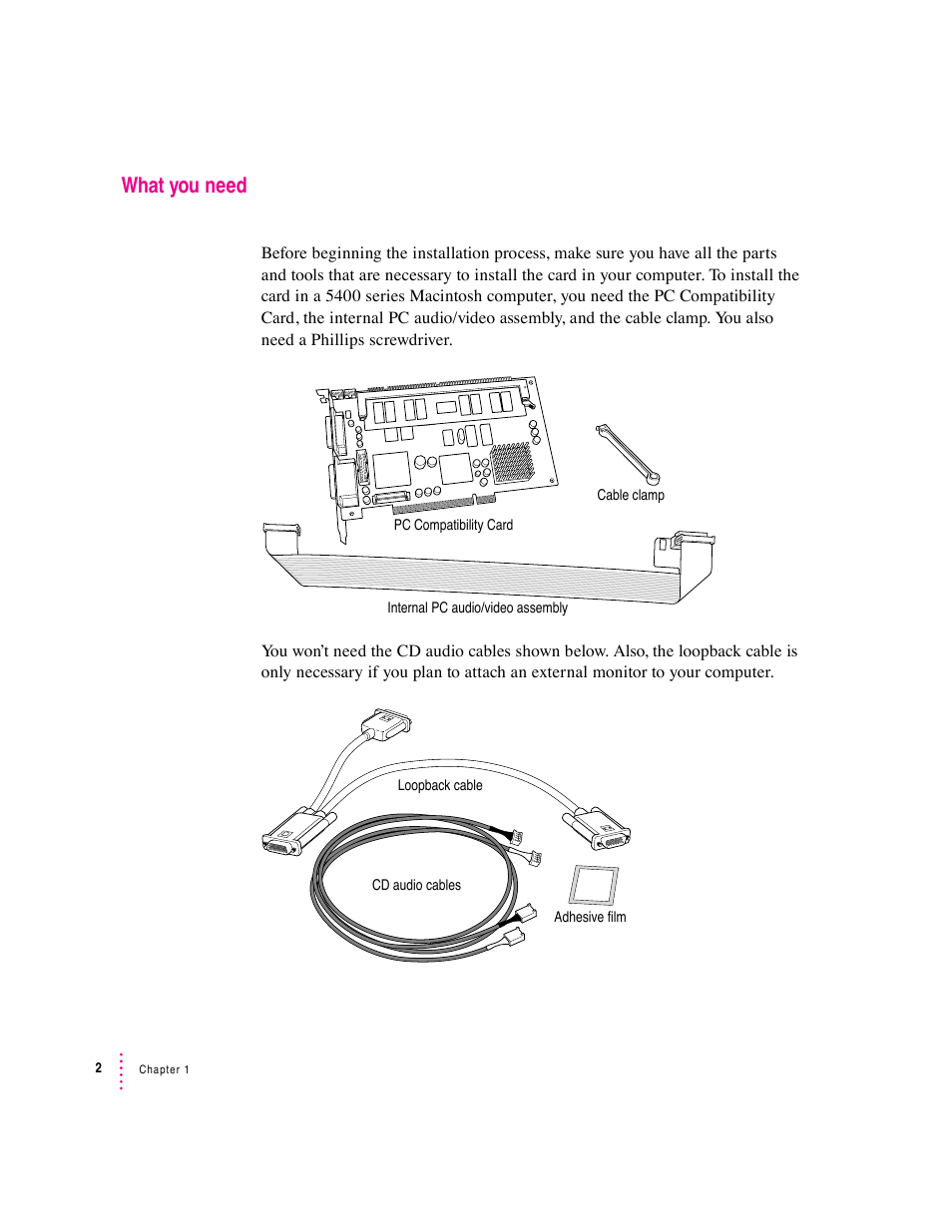 What you need | Apple PC Compatibility Card (Installation) User Manual | Page 2 / 85