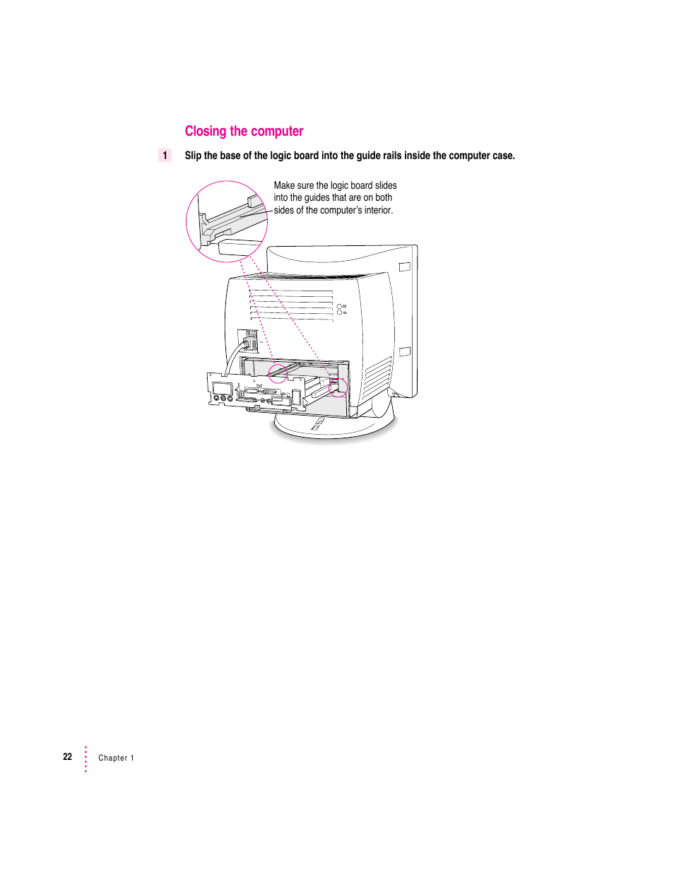 Closing the computer | Apple PC Compatibility Card (Installation) User Manual | Page 22 / 85